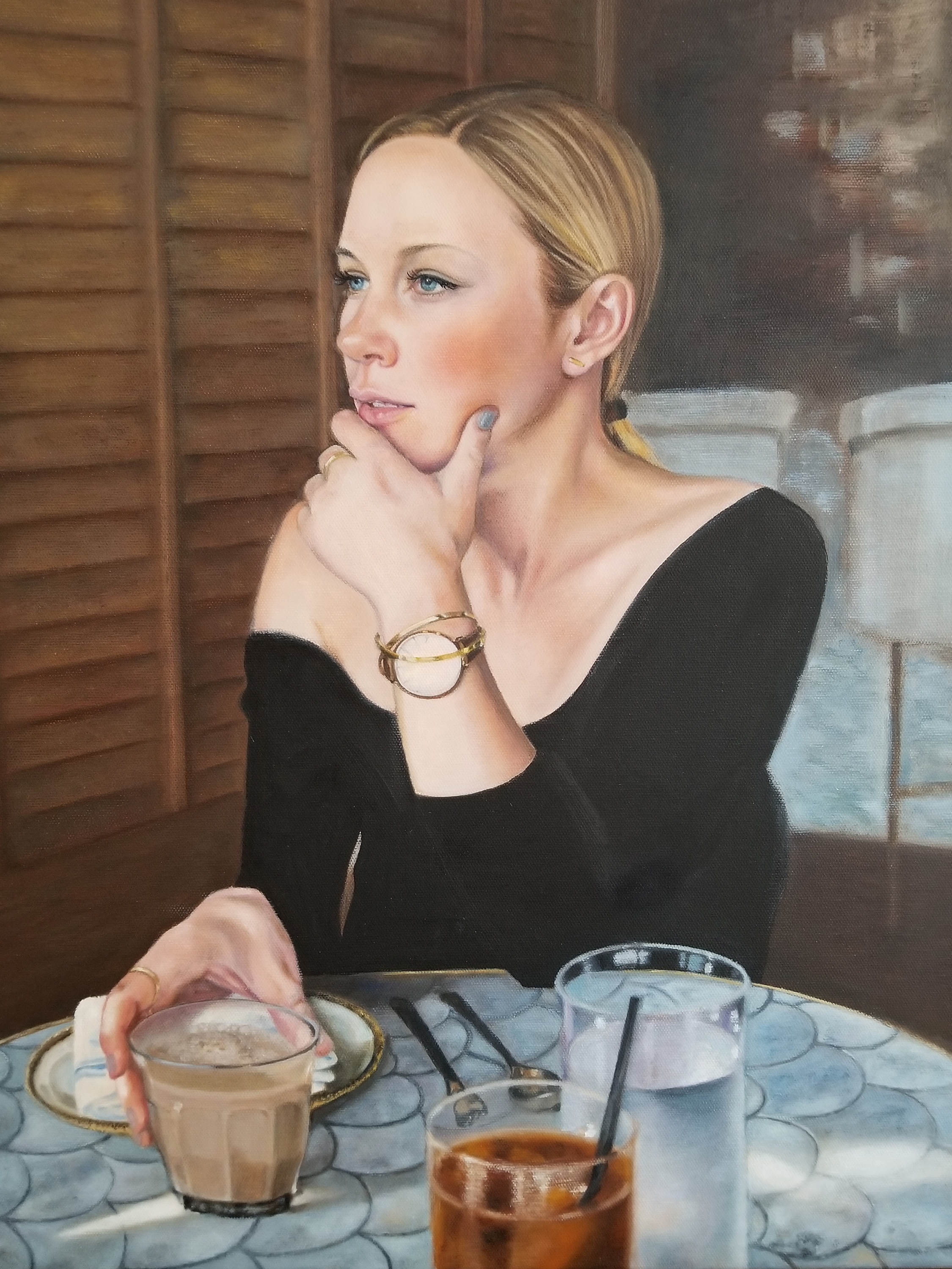 Woman In Cafe final commission